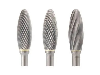 SH 3*6.3mm Flame Carbide Burr 2.35mm Shank 38mm Long Rotary File Bit - Da Blacksmith