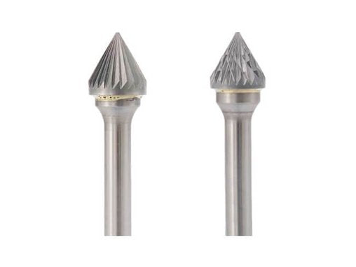 SJ 16*13.8mm 60 Degree Angle Carbide Burr 6mm Shank 56mm Long Rotary File Bit - Da Blacksmith