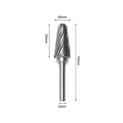 SL 16*33mm Ball Nose Cone Carbide Burr 6mm Shank 73mm Long Rotary File Bit - Da Blacksmith