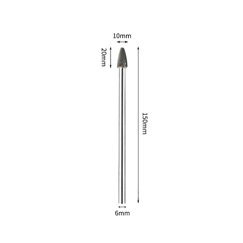 SF 10*20mm Rounded Nose Tree Carbide Burr 6mm Shank 150mm Long Rotary File Bit - Da Blacksmith