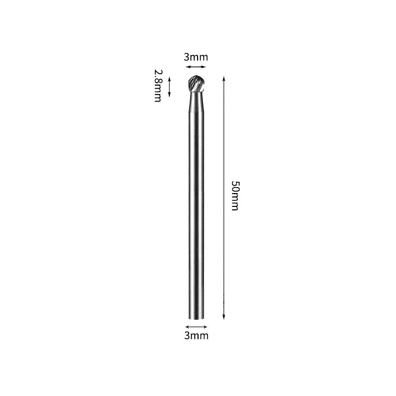 SD 3*2.8mm Ball Carbide Burr 3mm Shank 50mm Long Rotary File Bit - Da Blacksmith