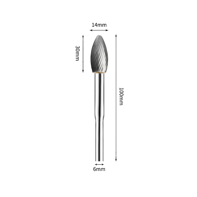 SH 14*30mm Flame Carbide Burr 6mm Shank 100mm Long Rotary File Bit - Da Blacksmith