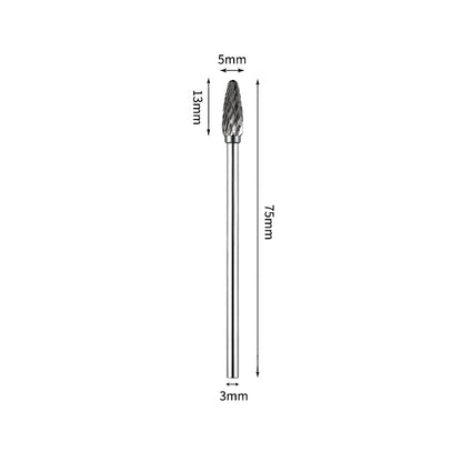 SF 5*13mm Rounded Nose Tree Carbide Burr 3mm Shank 75mm Long Rotary File Bit - Da Blacksmith