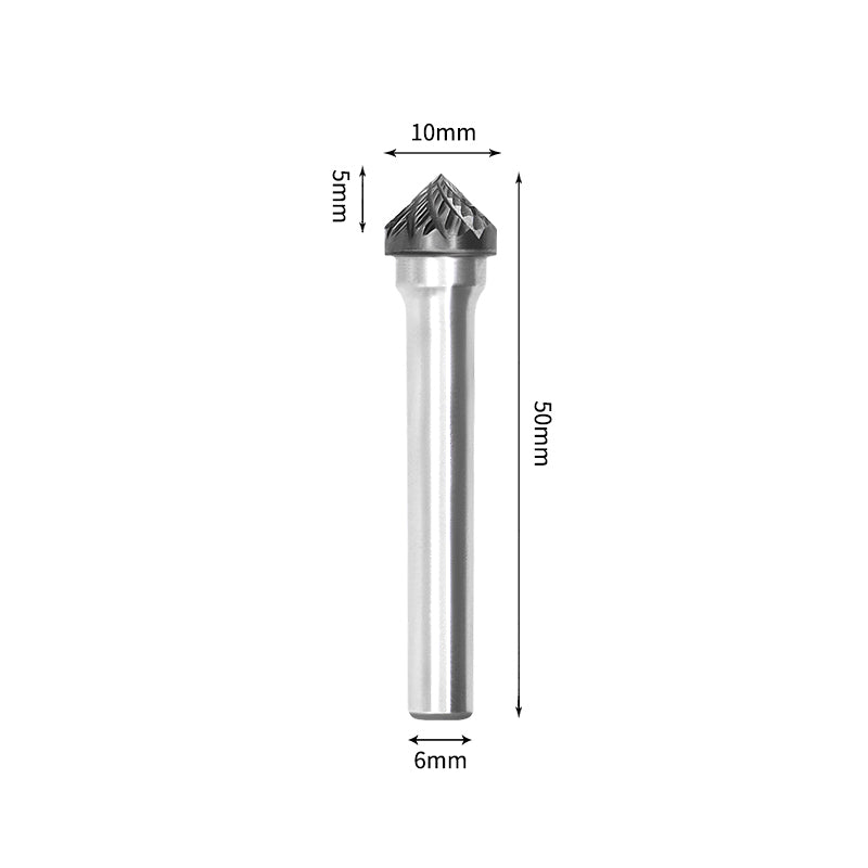 SK 10*5mm 90 Degree Angle Carbide Burr 6mm Shank 50mm Long Rotary File Bit - Da Blacksmith