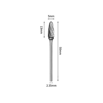 SF 5*13mm Rounded Nose Tree Carbide Burr 2.35mm Shank 50mm Long Rotary File Bit - Da Blacksmith