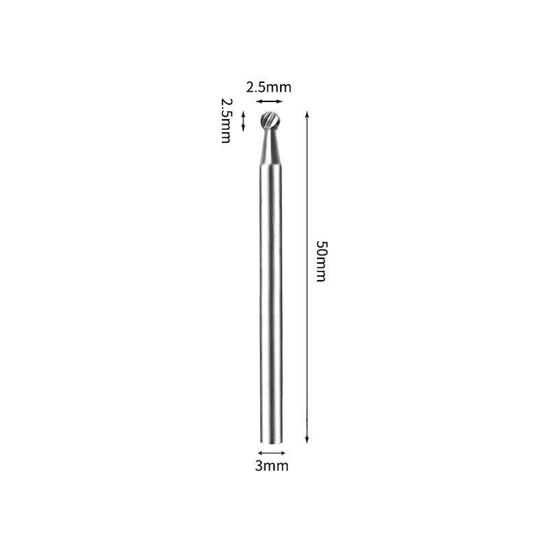 SD 2.5*2.5mm Ball Carbide Burr 3mm Shank 50mm Long Rotary File Bit - Da Blacksmith