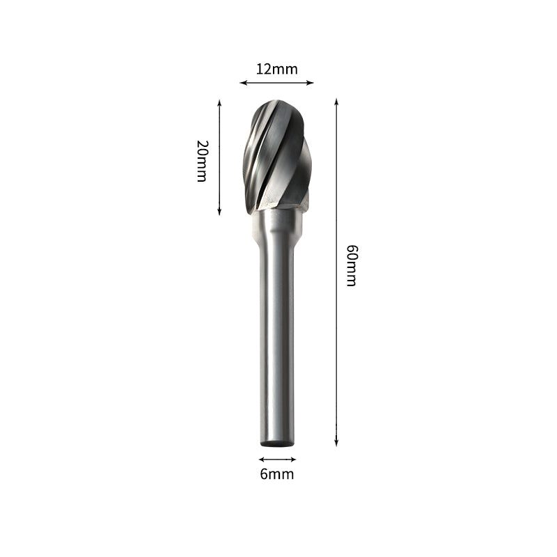 SE 12*20mm Oval Carbide Burr 6mm Shank 60mm Long Rotary File Bit - Da Blacksmith