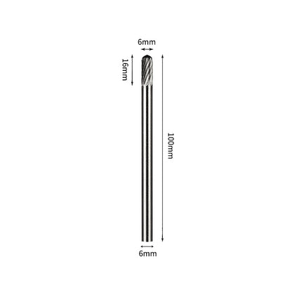 SC 6*16mm Cylinder Radius End Carbide Burr 6mm Shank 100mm Long Rotary File Bit - Da Blacksmith