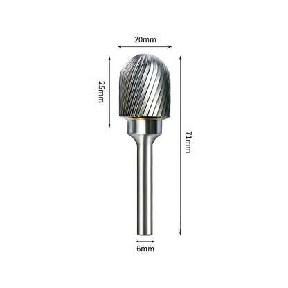 SC 20*25mm Cylinder Radius End Carbide Burr 6mm Shank 71mm Long Rotary File Bit - Da Blacksmith