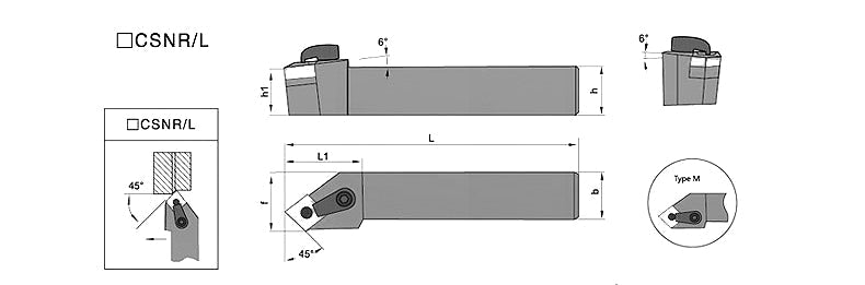 MCSNR/MCSNL 2525M12 External Turning Toolholder - Da Blacksmith