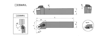 MCSNR/MCSNL 2525M12 External Turning Toolholder - Da Blacksmith