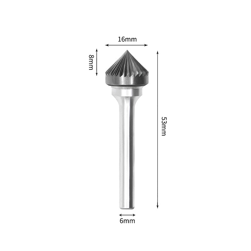 SK 16*8mm 90 Degree Angle Carbide Burr 6mm Shank 53mm Long Rotary File Bit - Da Blacksmith