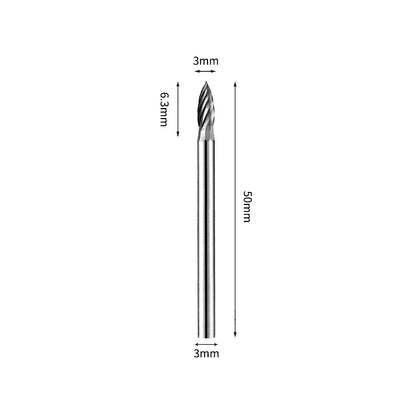 SH 3*6.3mm Flame Carbide Burr 3mm Shank 50mm Long Rotary File Bit - Da Blacksmith