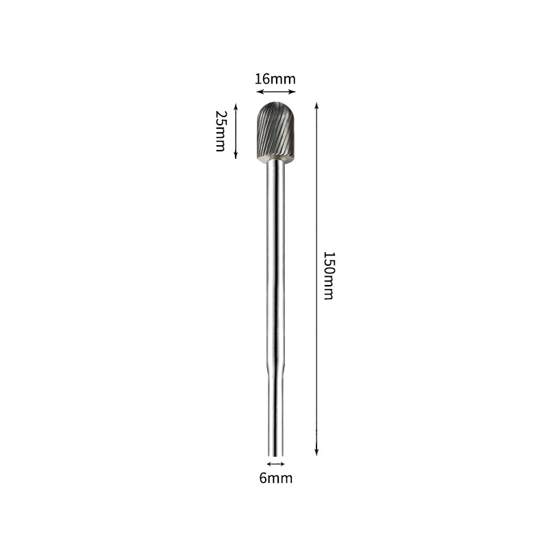 SC 16*25mm Cylinder Radius End Carbide Burr 6mm Shank 150mm Long Rotary File Bit - Da Blacksmith