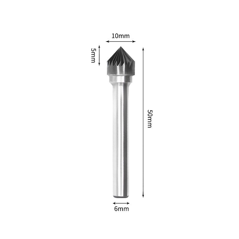 SK 10*5mm 90 Degree Angle Carbide Burr 6mm Shank 50mm Long Rotary File Bit - Da Blacksmith