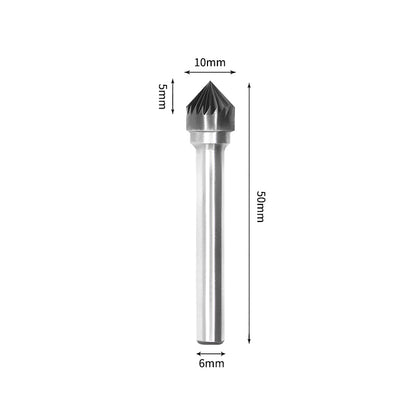 SK 10*5mm 90 Degree Angle Carbide Burr 6mm Shank 50mm Long Rotary File Bit - Da Blacksmith