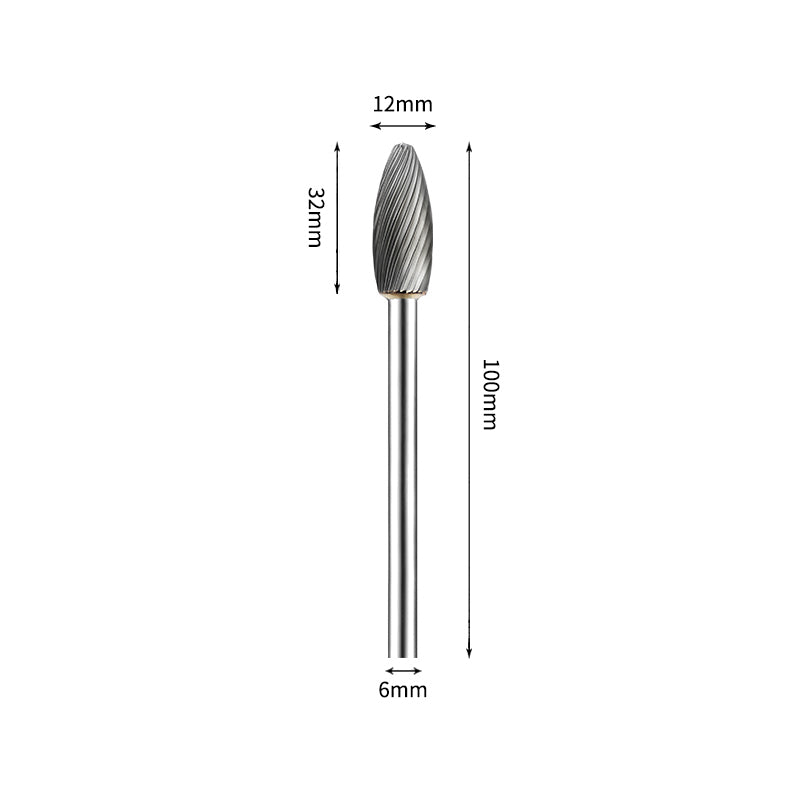 SH 12*32mm Flame Carbide Burr 6mm Shank 100mm Long Rotary File Bit - Da Blacksmith