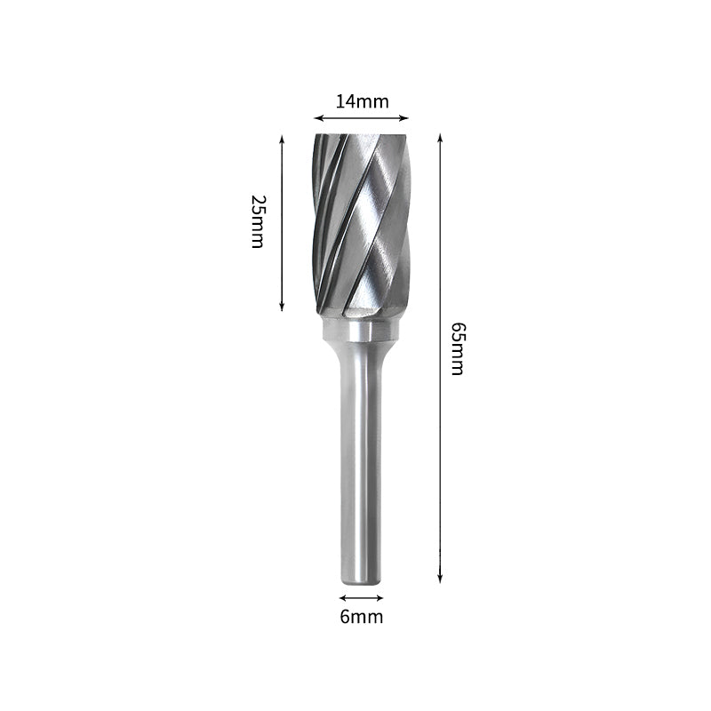 SA 14*25mm Cylinder Carbide Burr 6mm Shank 65mm Long Rotary File Bit - Da Blacksmith