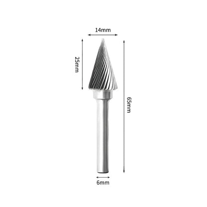 SM 14*25mm Pointed Cone Carbide Burr 6mm Shank 65mm Long Rotary File Bit - Da Blacksmith
