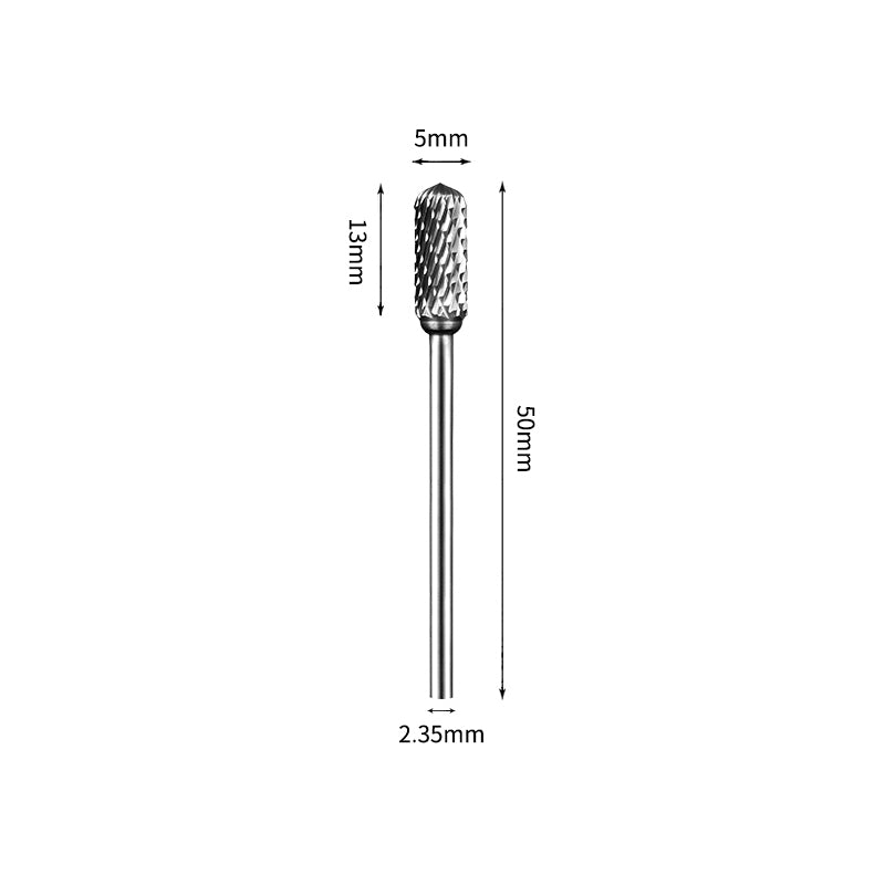 SC 5*13mm Cylinder Radius End Carbide Burr 2.35mm Shank 50mm Long Rotary File Bit - Da Blacksmith