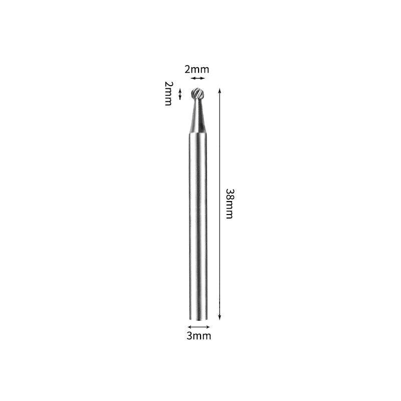 SD 2*2mm Ball Carbide Burr 3mm Shank 38mm Long Rotary File Bit - Da Blacksmith