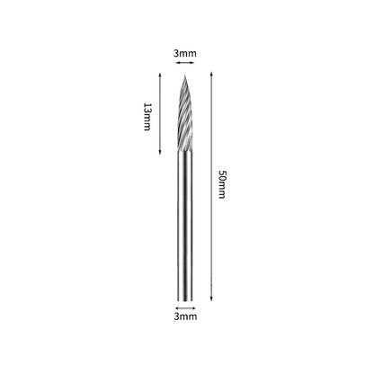 SG 3*13mm Pointed Tree Carbide Burr 3mm Shank 50mm Long Rotary File Bit - Da Blacksmith