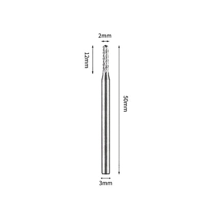 SC 2*12mm Cylinder Radius End Carbide Burr 3mm Shank 50mm Long Rotary File Bit - Da Blacksmith