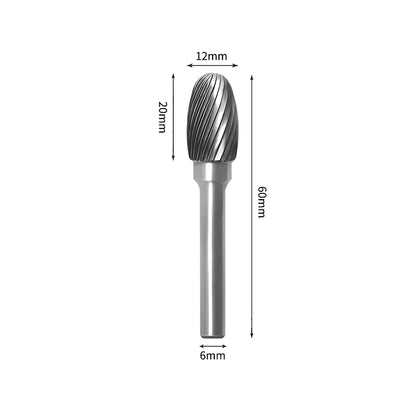 SE 12*20mm Oval Carbide Burr 6mm Shank 60mm Long Rotary File Bit - Da Blacksmith