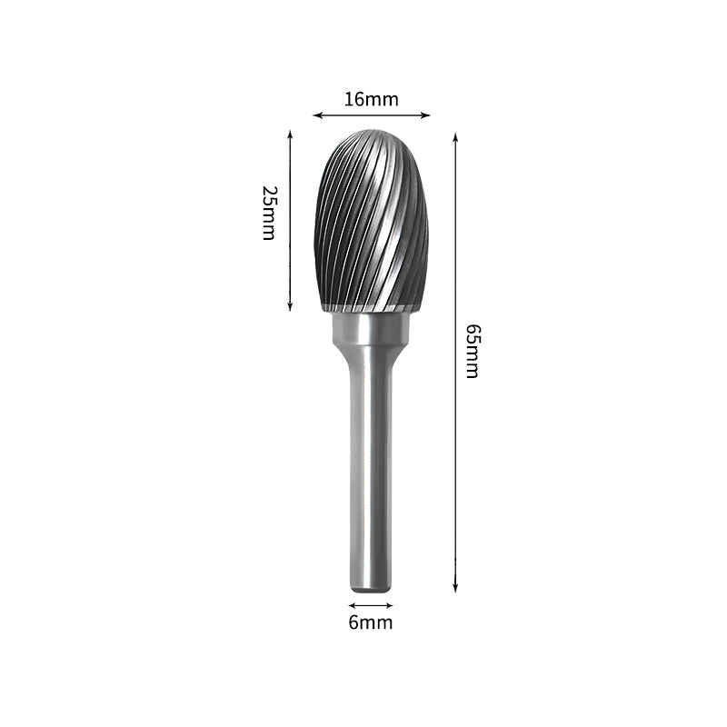 SE 16*25mm Oval Carbide Burr 6mm Shank 65mm Long Rotary File Bit - Da Blacksmith