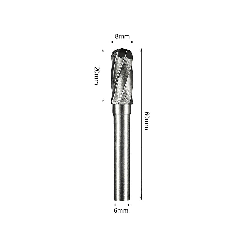 SC 8*20mm Cylinder Radius End Carbide Burr 6mm Shank 60mm Long Rotary File Bit - Da Blacksmith