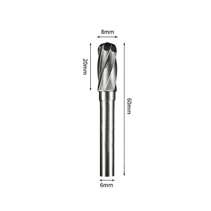 SC 8*20mm Cylinder Radius End Carbide Burr 6mm Shank 60mm Long Rotary File Bit - Da Blacksmith