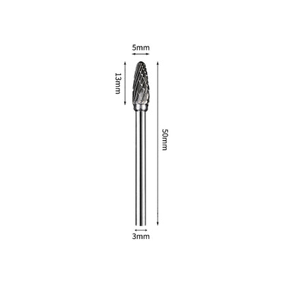 SF 5*13mm Rounded Nose Tree Carbide Burr 3mm Shank 50mm Long Rotary File Bit - Da Blacksmith