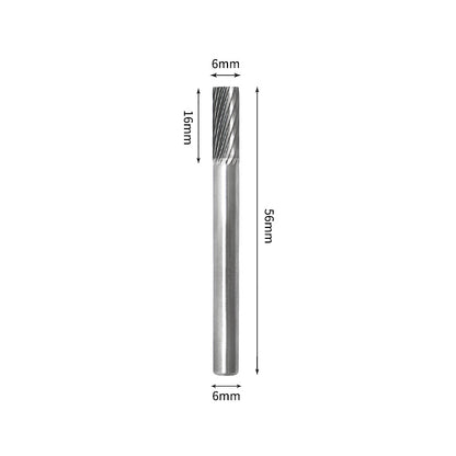 SB 6*16mm Cylinder End Cut Carbide Burr 6mm Shank 56mm Long Rotary File Bit - Da Blacksmith