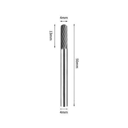 SC 4*13mm Cylinder Radius End Carbide Burr 4mm Shank 50mm Long Rotary File Bit - Da Blacksmith