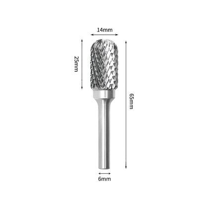 SC 14*25mm Cylinder Radius End Carbide Burr 6mm Shank 65mm Long Rotary File Bit - Da Blacksmith