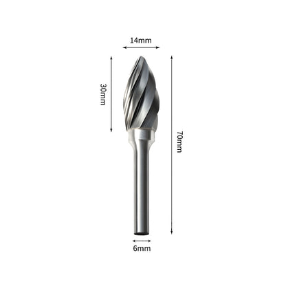 SH 14*30mm Flame Carbide Burr 6mm Shank 70mm Long Rotary File Bit - Da Blacksmith
