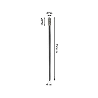 SC 8*20mm Cylinder Radius End Carbide Burr 6mm Shank 150mm Long Rotary File Bit - Da Blacksmith