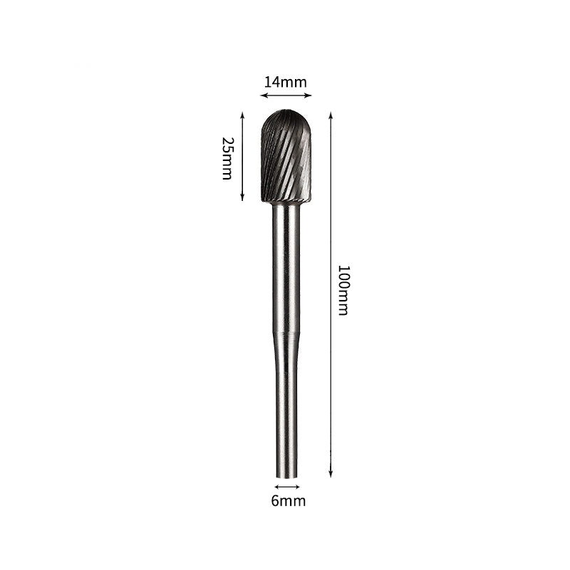 SC 14*25mm Cylinder Radius End Carbide Burr 6mm Shank 100mm Long Rotary File Bit - Da Blacksmith