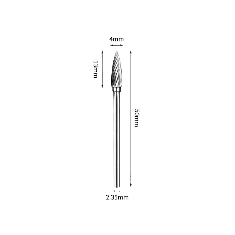 SG 4*13mm Pointed Tree Carbide Burr 2.35mm Shank 50mm Long Rotary File Bit - Da Blacksmith