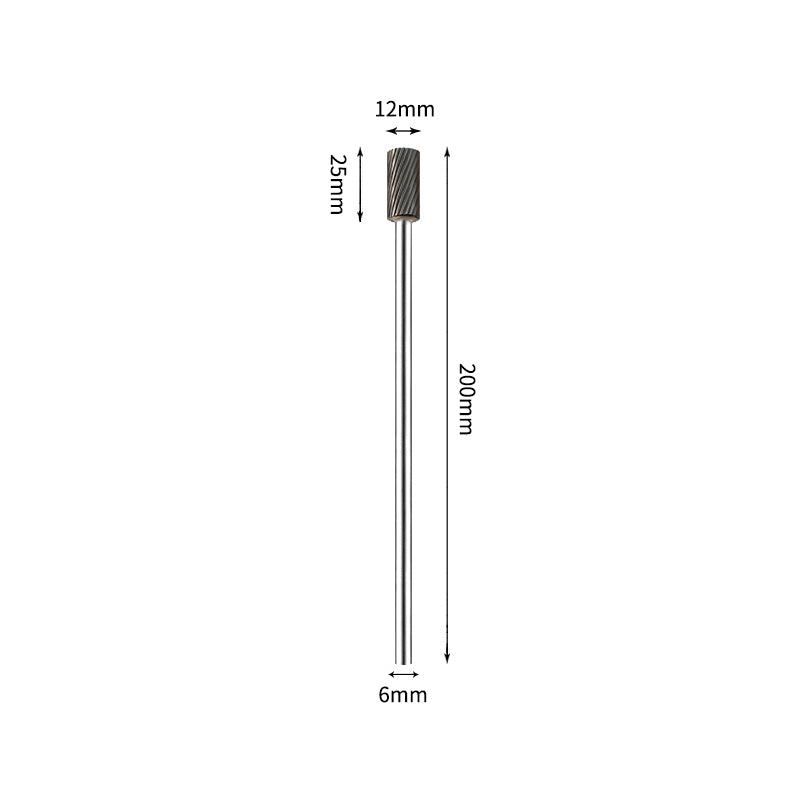 SA 12*25mm Cylinder Carbide Burr 6mm Shank 200mm Long Rotary File Bit - Da Blacksmith