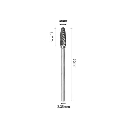 SH 4*13mm Flame Carbide Burr 2.35mm Shank 50mm Long Rotary File Bit - Da Blacksmith