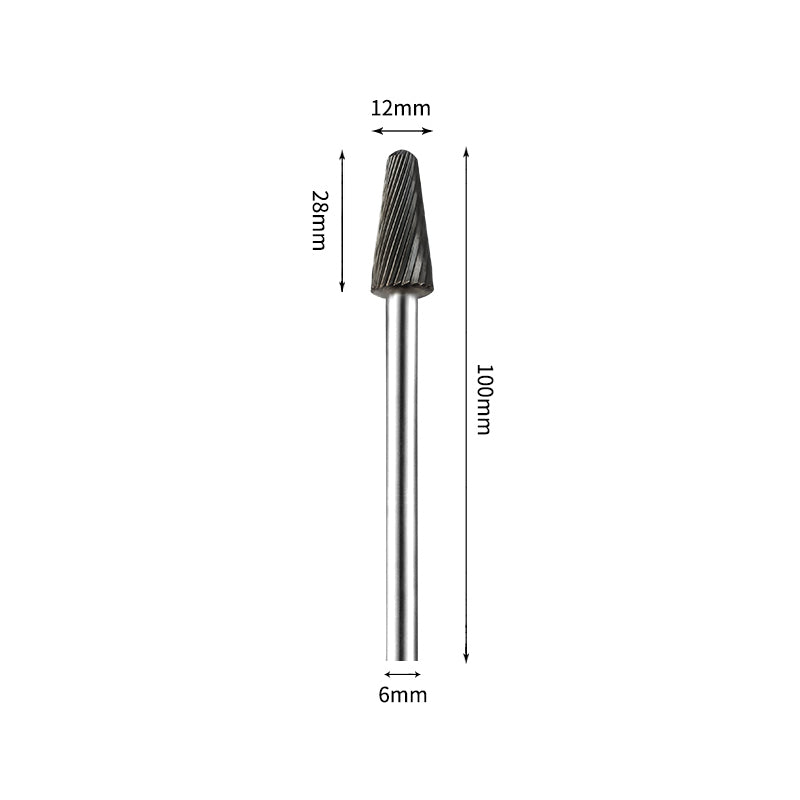 SL 12*28mm Ball Nose Cone Carbide Burr 6mm Shank 100mm Long Rotary File Bit - Da Blacksmith