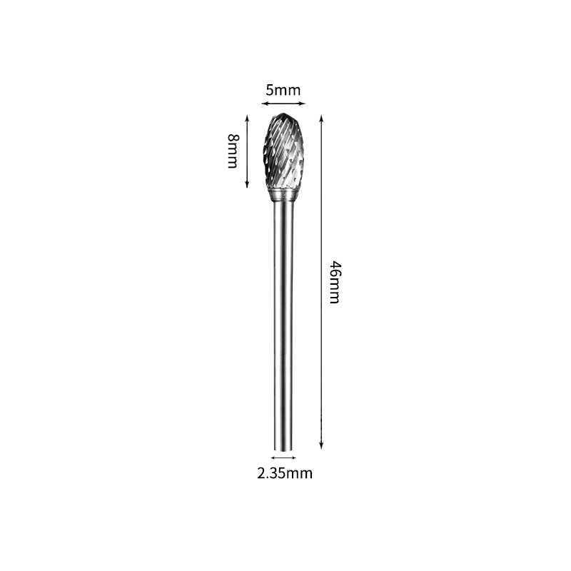 SE 5*8mm Oval Carbide Burr 2.35mm Shank 46mm Long Rotary File Bit - Da Blacksmith