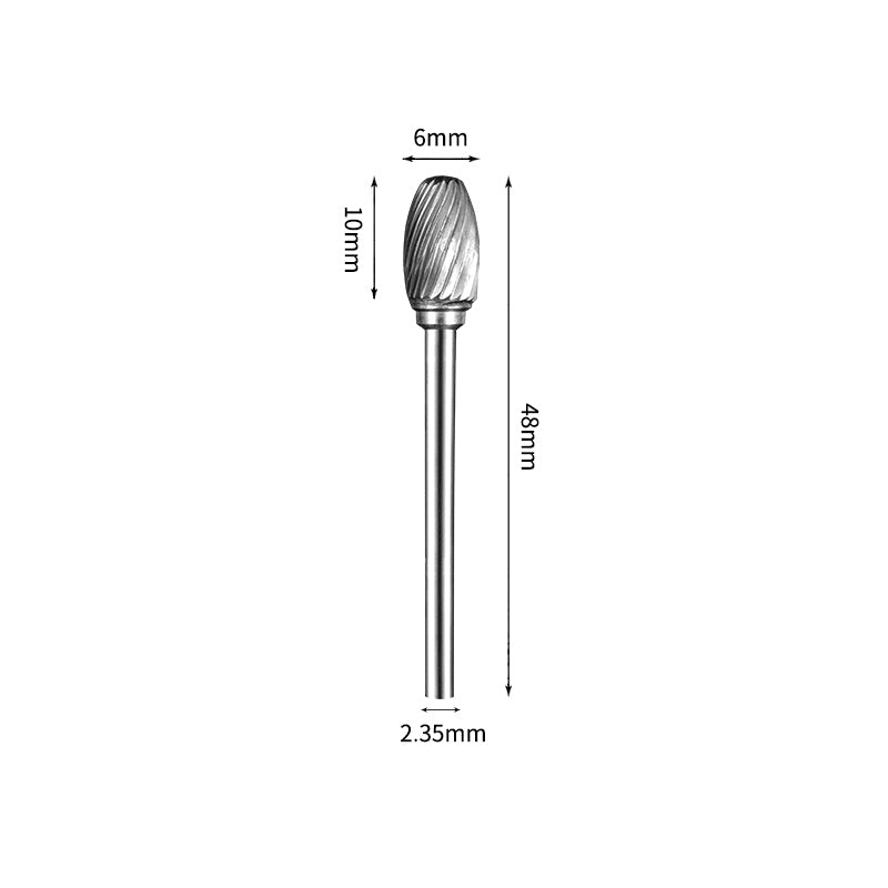 SE 6*10mm Oval Carbide Burr 2.35mm Shank 48mm Long Rotary File Bit - Da Blacksmith