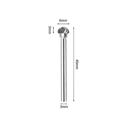 SD 6*3mm Upper Half Ball Carbide Burr 3mm Shank 40mm Long Rotary File Bit - Da Blacksmith