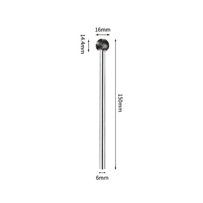 SD 16*14.4mm Ball Carbide Burr 6mm Shank 150mm Long Rotary File Bit - Da Blacksmith