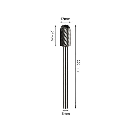 SC 12*25mm Cylinder Radius End Carbide Burr 6mm Shank 100mm Long Rotary File Bit - Da Blacksmith