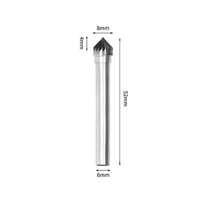 SK 8*4mm 90 Degree Angle Carbide Burr 6mm Shank 52mm Long Rotary File Bit - Da Blacksmith