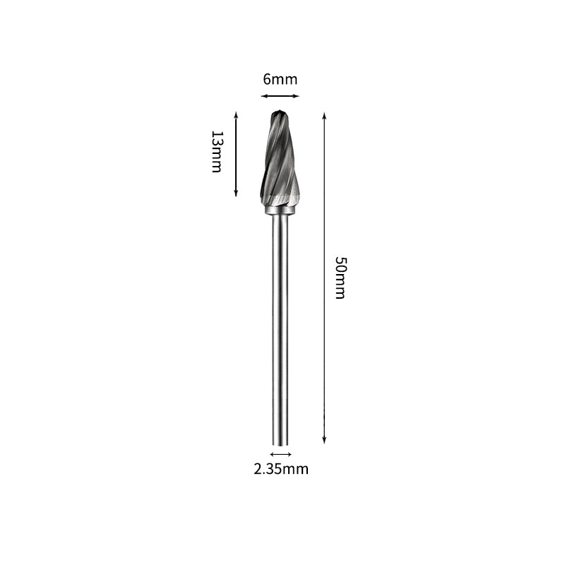 SL 6*13mm Ball Nose Cone Carbide Burr 2.35mm Shank 50mm Long Rotary File Bit - Da Blacksmith