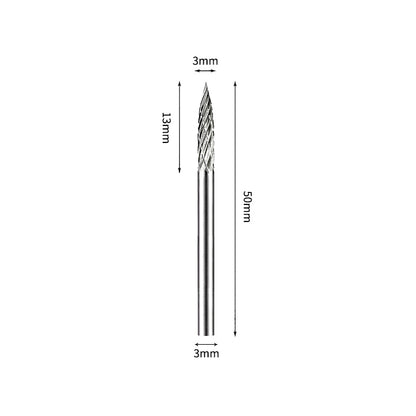 SG 3*13mm Pointed Tree Carbide Burr 3mm Shank 50mm Long Rotary File Bit - Da Blacksmith